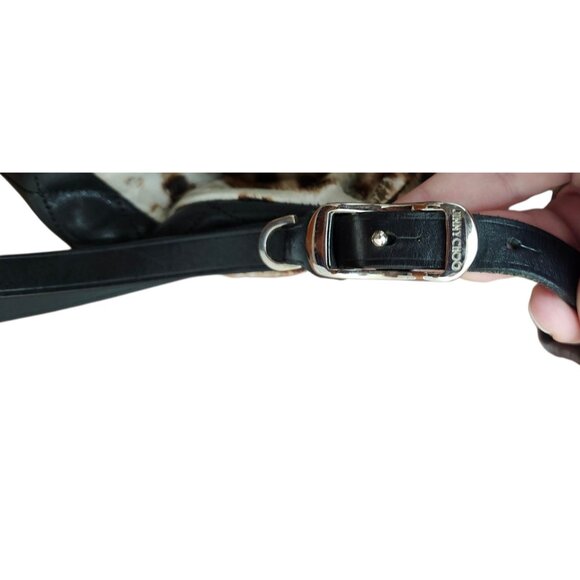 Jimmy Choo Animal Print Hobo Bag Fur & Leather Designer Handbag - Picture 12 of 16